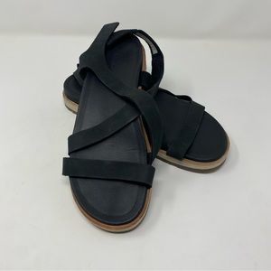 Merrell Juno Backstrap Platform  Sandal Black Nubuck Leather Women’s Size 8
